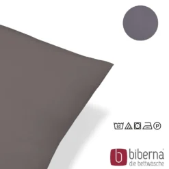 biberna Feinjersey-Kopfkissenbezug Doppelpack silber/grau, 2x 40x80 cm