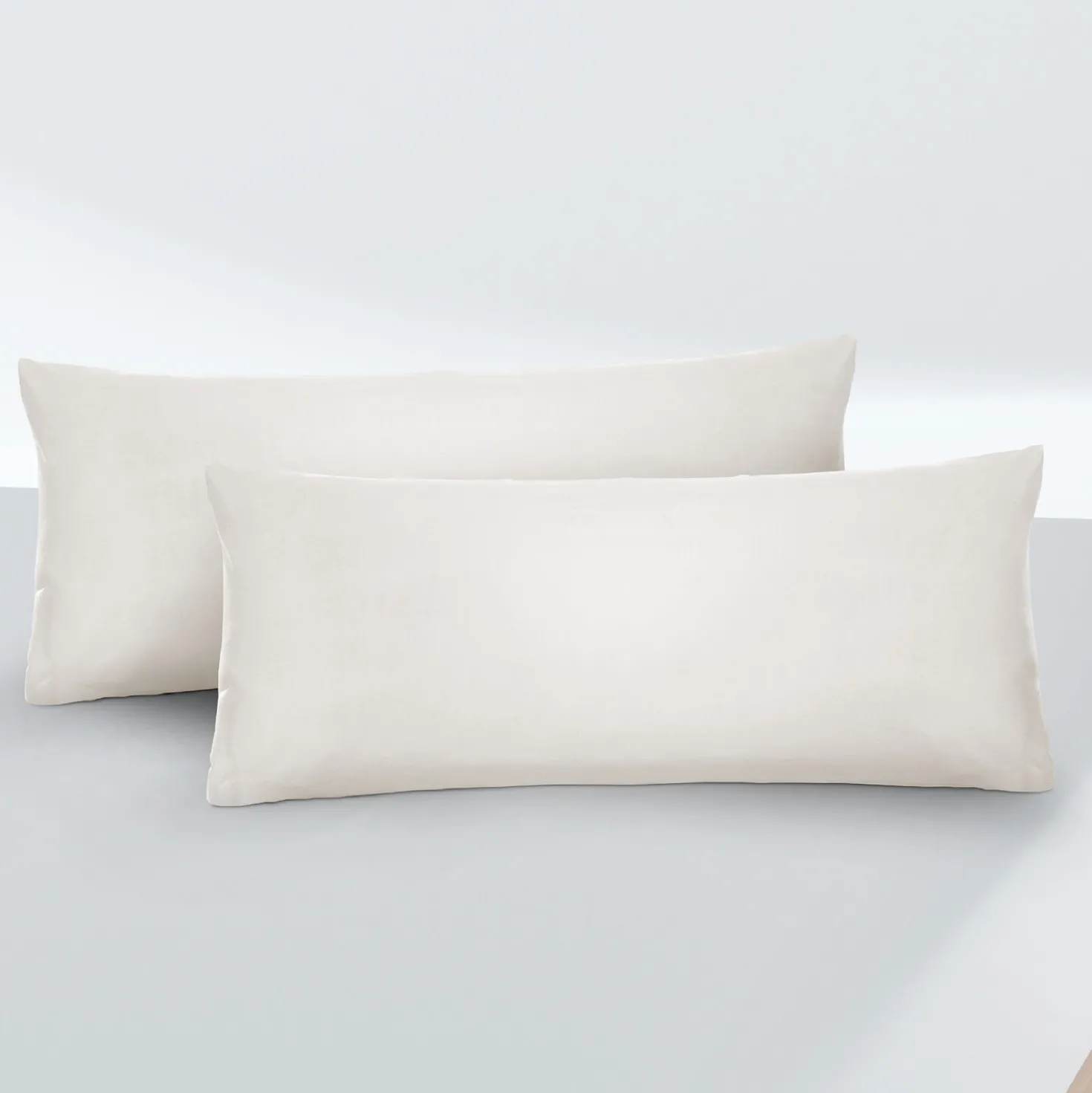 biberna Feinjersey-Kopfkissenbezug Doppelpack grau, 2x 40x80 cm