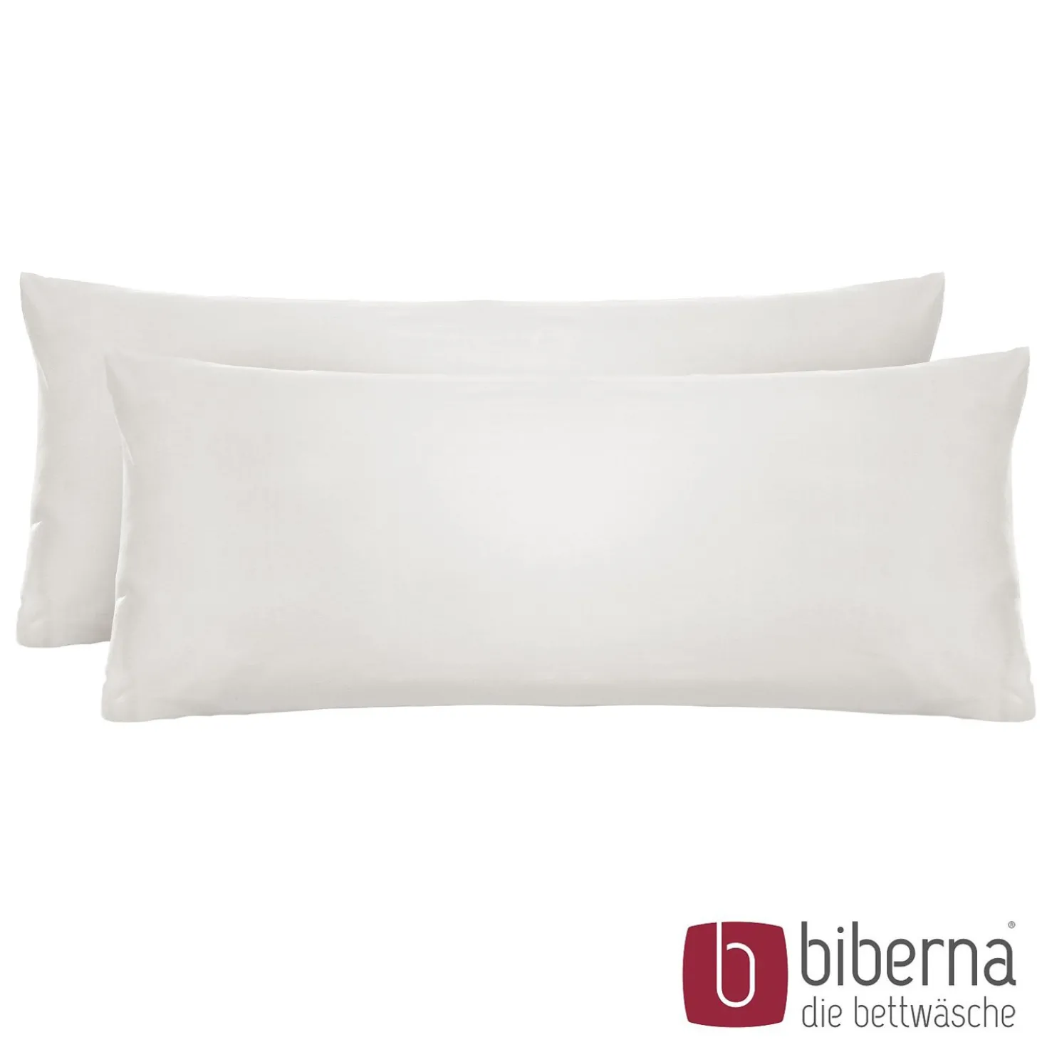 biberna Feinjersey-Kopfkissenbezug Doppelpack grau, 2x 40x80 cm