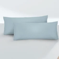 biberna Feinjersey-Kopfkissenbezug Doppelpack taubenblau, 2x 40x80 cm
