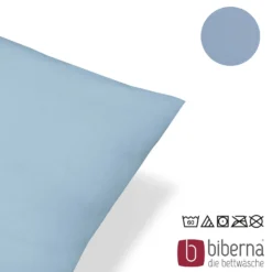 biberna Feinjersey-Kopfkissenbezug Doppelpack eisblau, 2x 40x80 cm