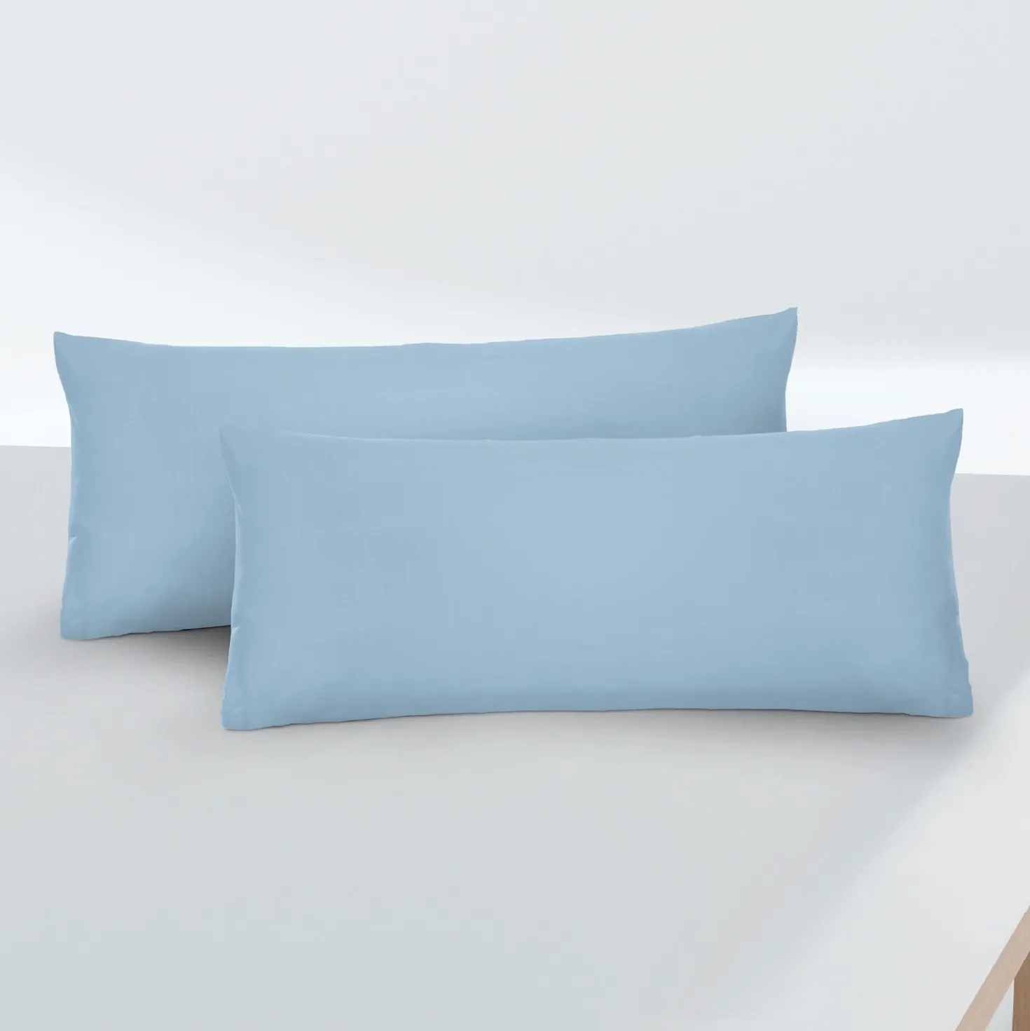 biberna Feinjersey-Kopfkissenbezug Doppelpack eisblau, 2x 40x80 cm