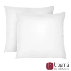 biberna Feinjersey-Kopfkissenbezug Doppelpack weiss, 2x 40x40 cm