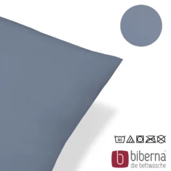 biberna Feinjersey-Kopfkissenbezug Doppelpack blau, 2x 40x80 cm
