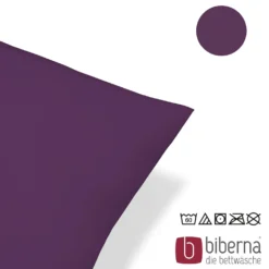 biberna Feinjersey-Kopfkissenbezug Doppelpack dunkel violett, 2x 40x80 cm