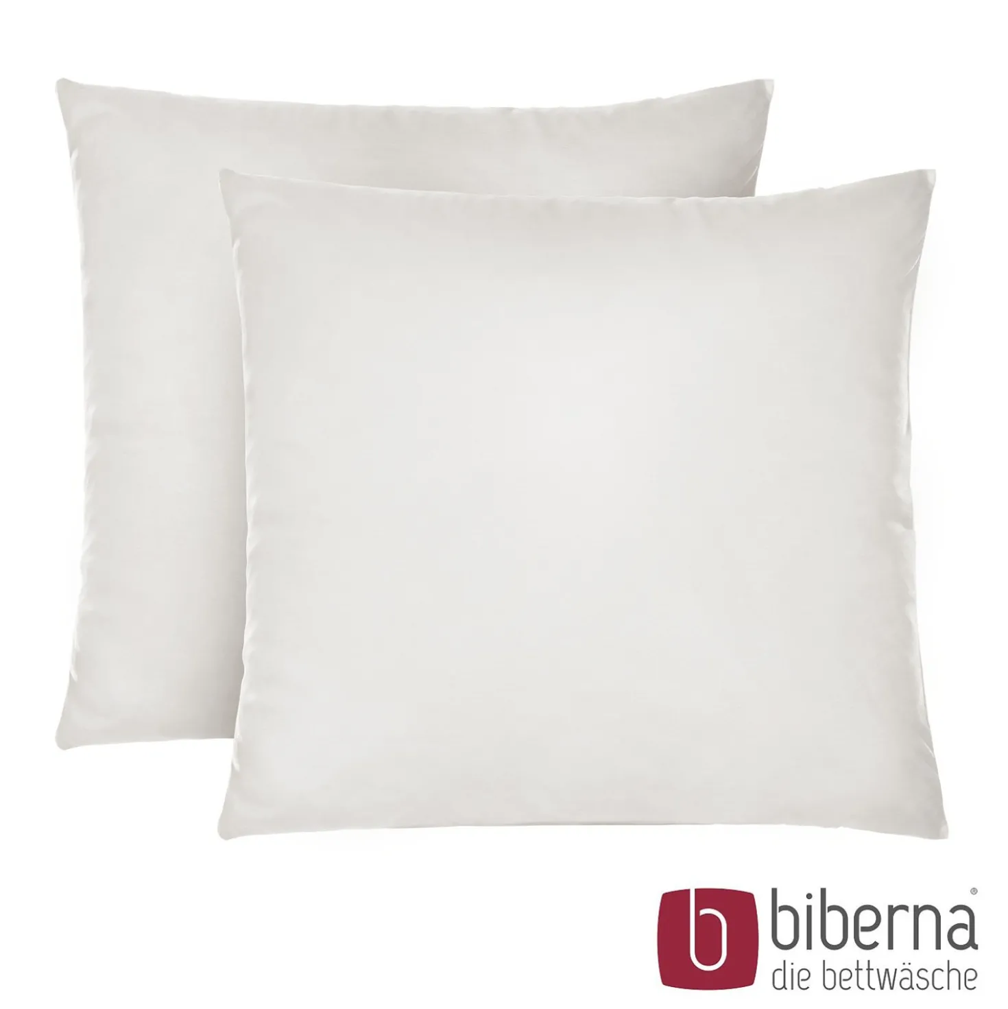biberna Feinjersey-Kopfkissenbezug Doppelpack grau, 2x 40x40 cm