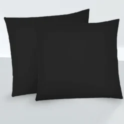biberna Feinjersey-Kopfkissenbezug Doppelpack schwarz, 2x 40x40 cm