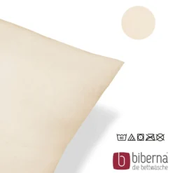 biberna Feinjersey-Kopfkissenbezug Doppelpack kitt, 2x 40x80 cm