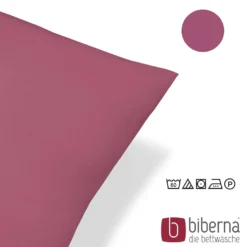 biberna Feinjersey-Kopfkissenbezug Doppelpack brombeer, 2x 40x40 cm
