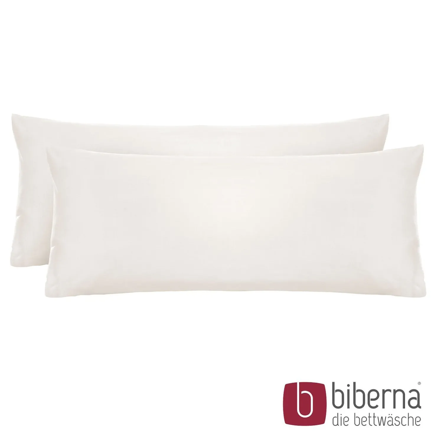 biberna Feinjersey-Kopfkissenbezug Doppelpack natur, 2x 40x80 cm