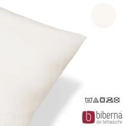 biberna Feinjersey-Kopfkissenbezug Doppelpack natur, 2x 40x80 cm