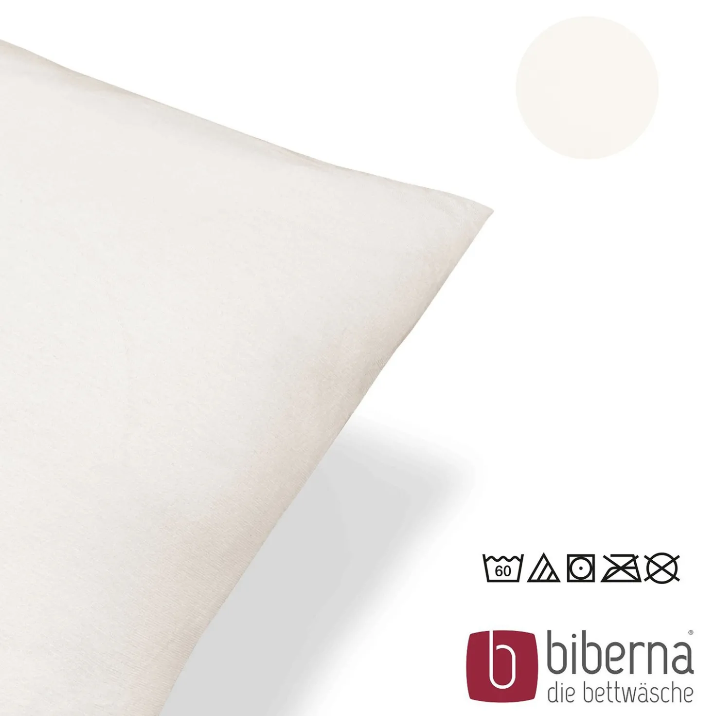 biberna Feinjersey-Kopfkissenbezug Doppelpack natur, 2x 40x80 cm