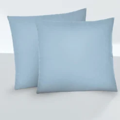 biberna Feinjersey-Kopfkissenbezug Doppelpack eisblau, 2x 40x40 cm