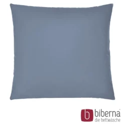 biberna Feinjersey-Kopfkissenbezug Doppelpack blau, 2x 40x40 cm