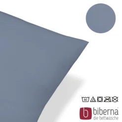biberna Feinjersey-Kopfkissenbezug Doppelpack blau, 2x 40x40 cm