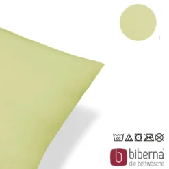 biberna Feinjersey-Kopfkissenbezug Doppelpack pistaziengrün, 2x 40x40 cm