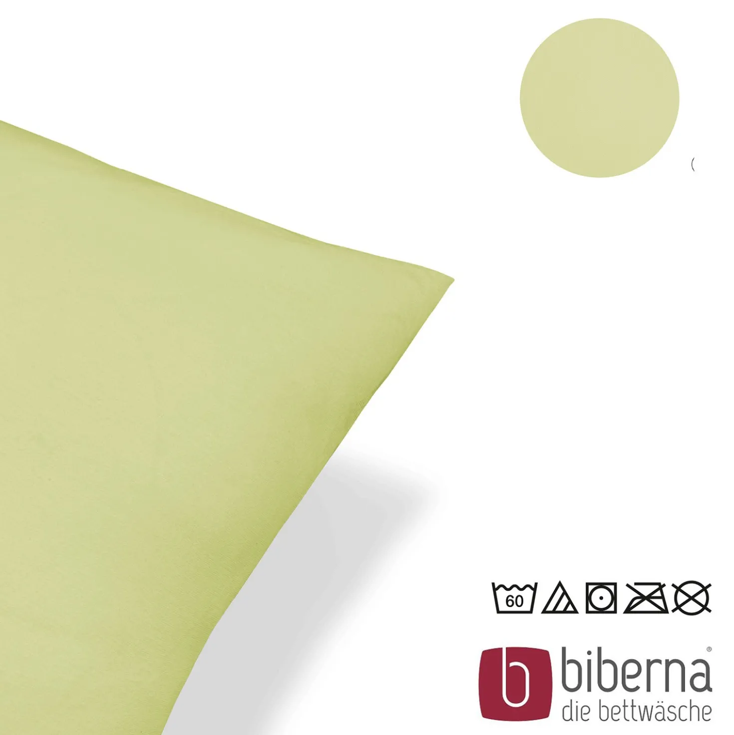 biberna Feinjersey-Kopfkissenbezug Doppelpack pistaziengrün, 2x 40x40 cm