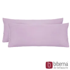 biberna Feinjersey-Kopfkissenbezug Doppelpack viola, 2x 40x60 cm
