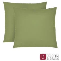 biberna Feinjersey-Kopfkissenbezug Doppelpack fichte, 2x 40x40 cm