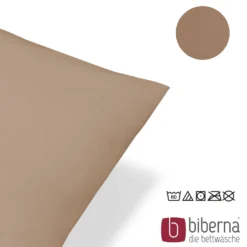 biberna Feinjersey-Kopfkissenbezug Doppelpack macchiato, 2x 40x40 cm