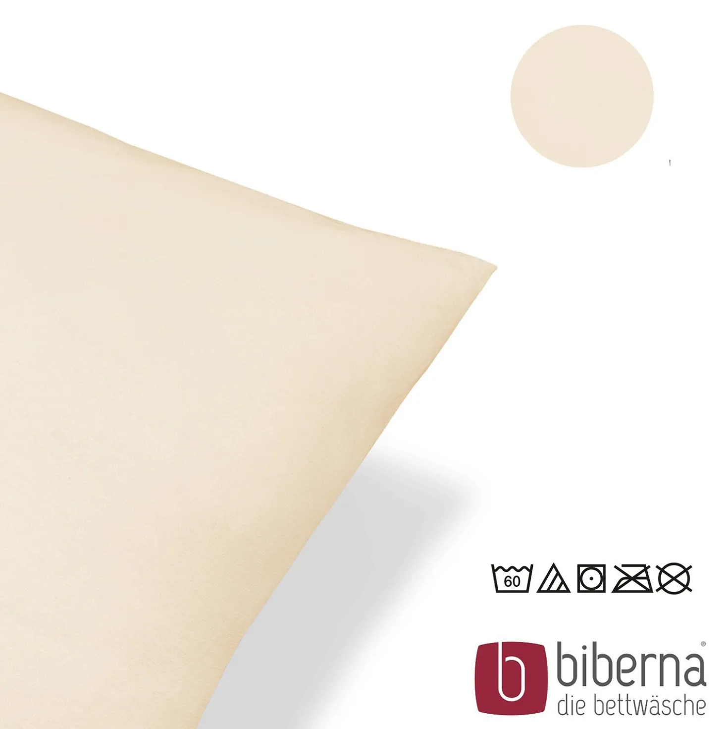 biberna Feinjersey-Kopfkissenbezug Doppelpack kitt, 2x40x40cm