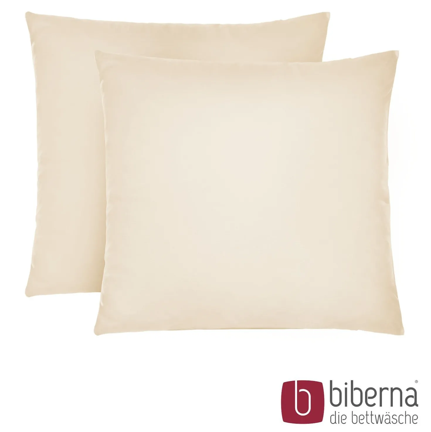 biberna Feinjersey-Kopfkissenbezug Doppelpack kitt, 2x40x40cm