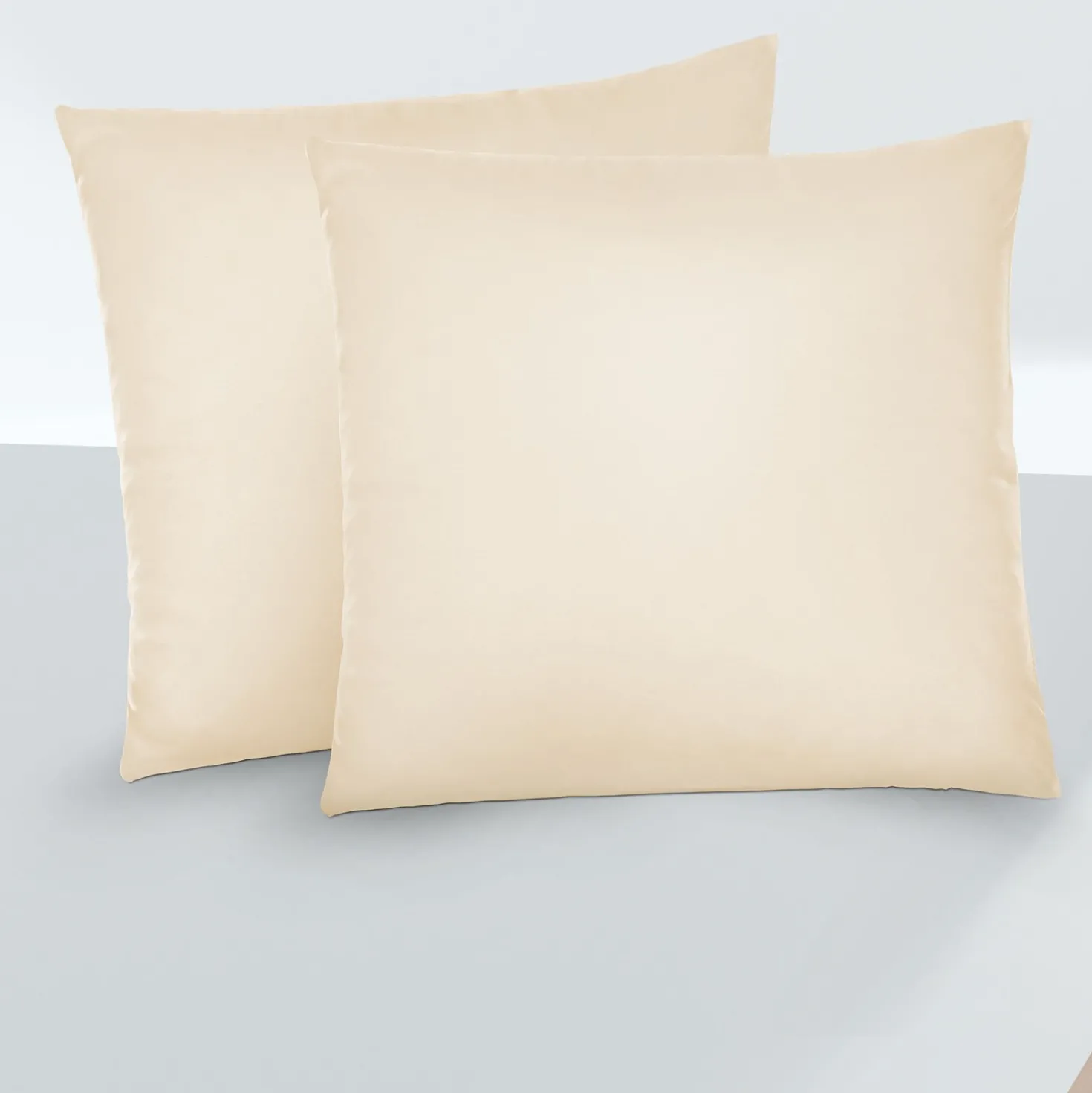 biberna Feinjersey-Kopfkissenbezug Doppelpack kitt, 2x40x40cm