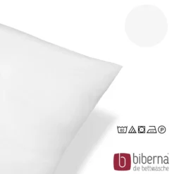 biberna Feinjersey-Kopfkissenbezug Doppelpack weiss, 2x 40x60 cm