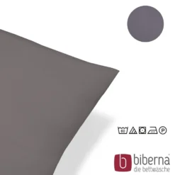 biberna Feinjersey-Kopfkissenbezug Doppelpack silber/grau, 2x 40x60 cm