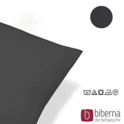 biberna Feinjersey-Kopfkissenbezug Doppelpack titanium, 2x 40x60 cm