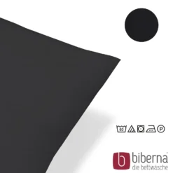 biberna Feinjersey-Kopfkissenbezug Doppelpack schwarz, 2x 40x60 cm