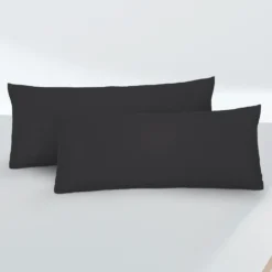 biberna Feinjersey-Kopfkissenbezug Doppelpack schwarz, 2x 40x60 cm