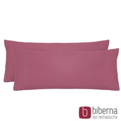 biberna Feinjersey-Kopfkissenbezug Doppelpack brombeer, 2x 40x60 cm