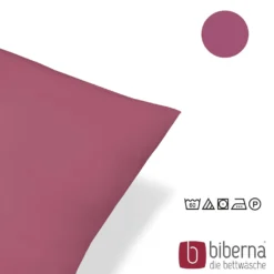 biberna Feinjersey-Kopfkissenbezug Doppelpack brombeer, 2x 40x60 cm