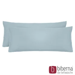 biberna Feinjersey-Kopfkissenbezug Doppelpack taubenblau, 2x 40x60 cm