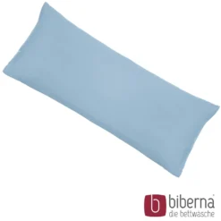biberna Feinjersey-Kopfkissenbezug Doppelpack eisblau, 2x 40x60 cm