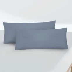 biberna Feinjersey-Kopfkissenbezug Doppelpack blau, 2x 40x60 cm