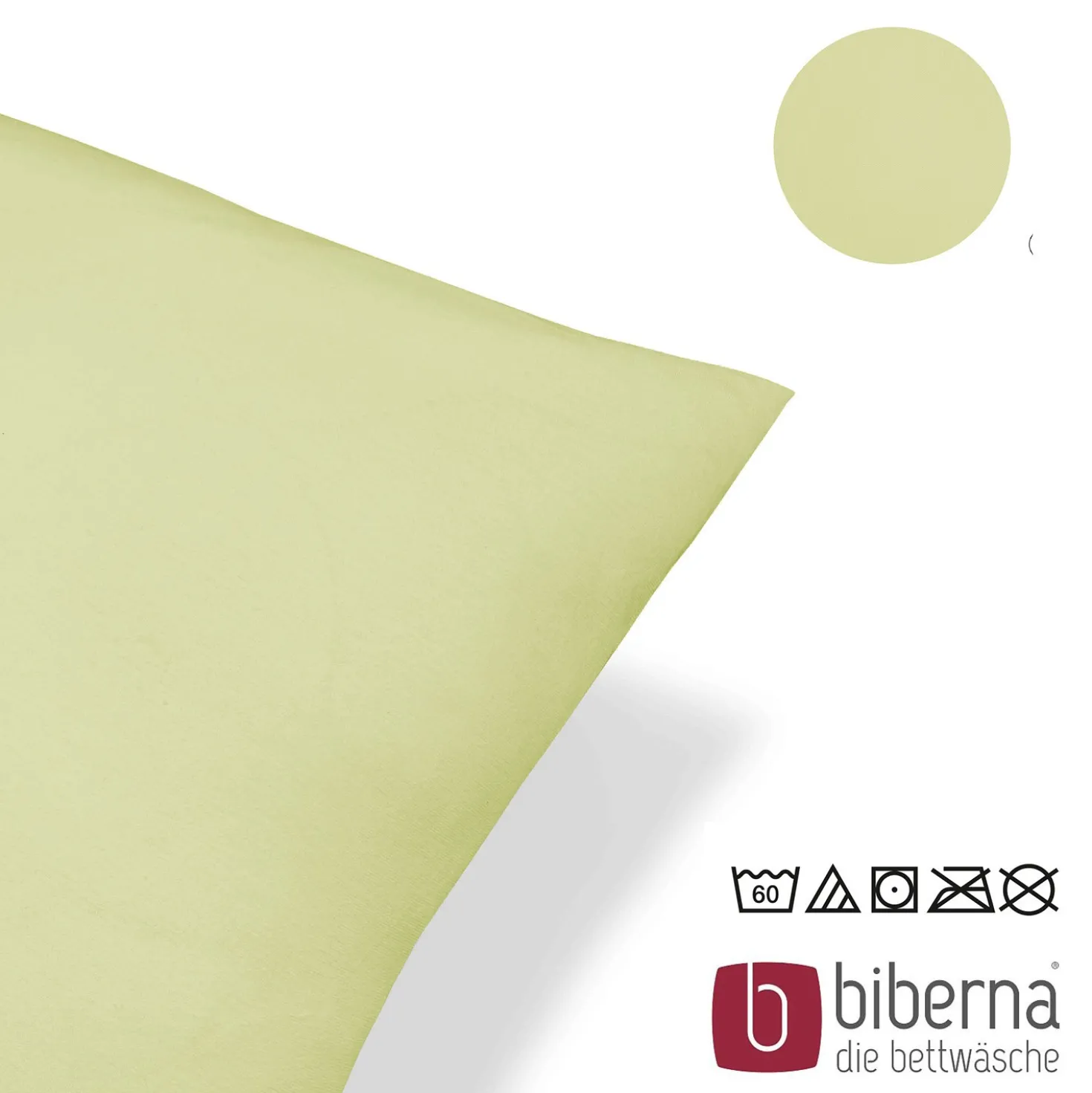 biberna Feinjersey-Kopfkissenbezug Doppelpack pistaziengrün, 2x 40x60 cm