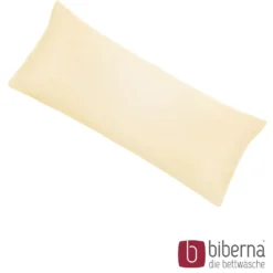biberna Feinjersey-Kopfkissenbezug Doppelpack gelb, 2x 40x60 cm