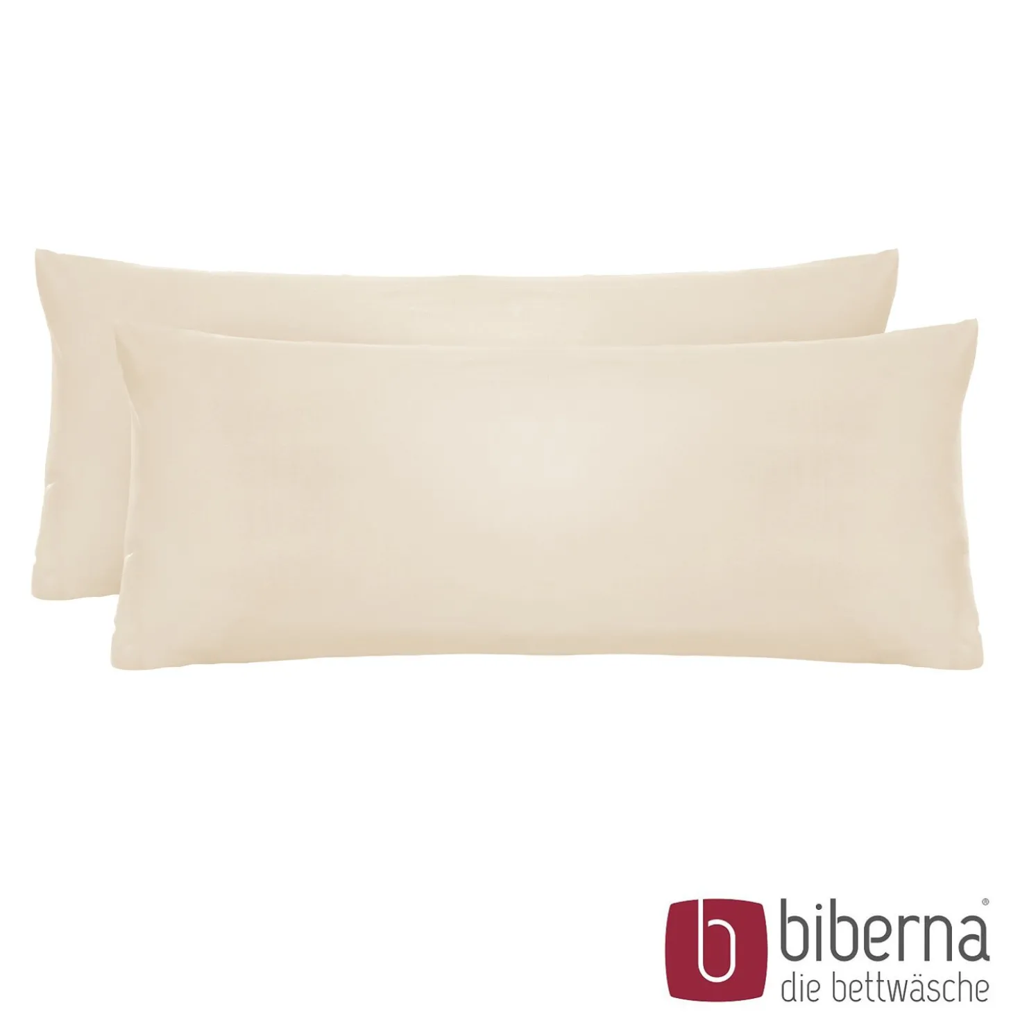 biberna Feinjersey-Kopfkissenbezug Doppelpack kitt, 2x 40x60 cm