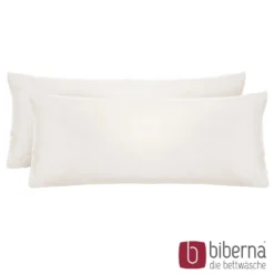 biberna Feinjersey-Kopfkissenbezug Doppelpack natur, 2x 40x60 cm