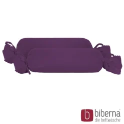 biberna Feinjersey-Nackenrollenbezug Doppelpack dunkel violett, 2x 15x40 cm