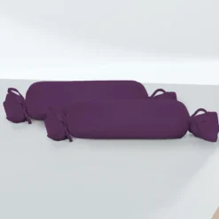 biberna Feinjersey-Nackenrollenbezug Doppelpack dunkel violett, 2x 15x40 cm
