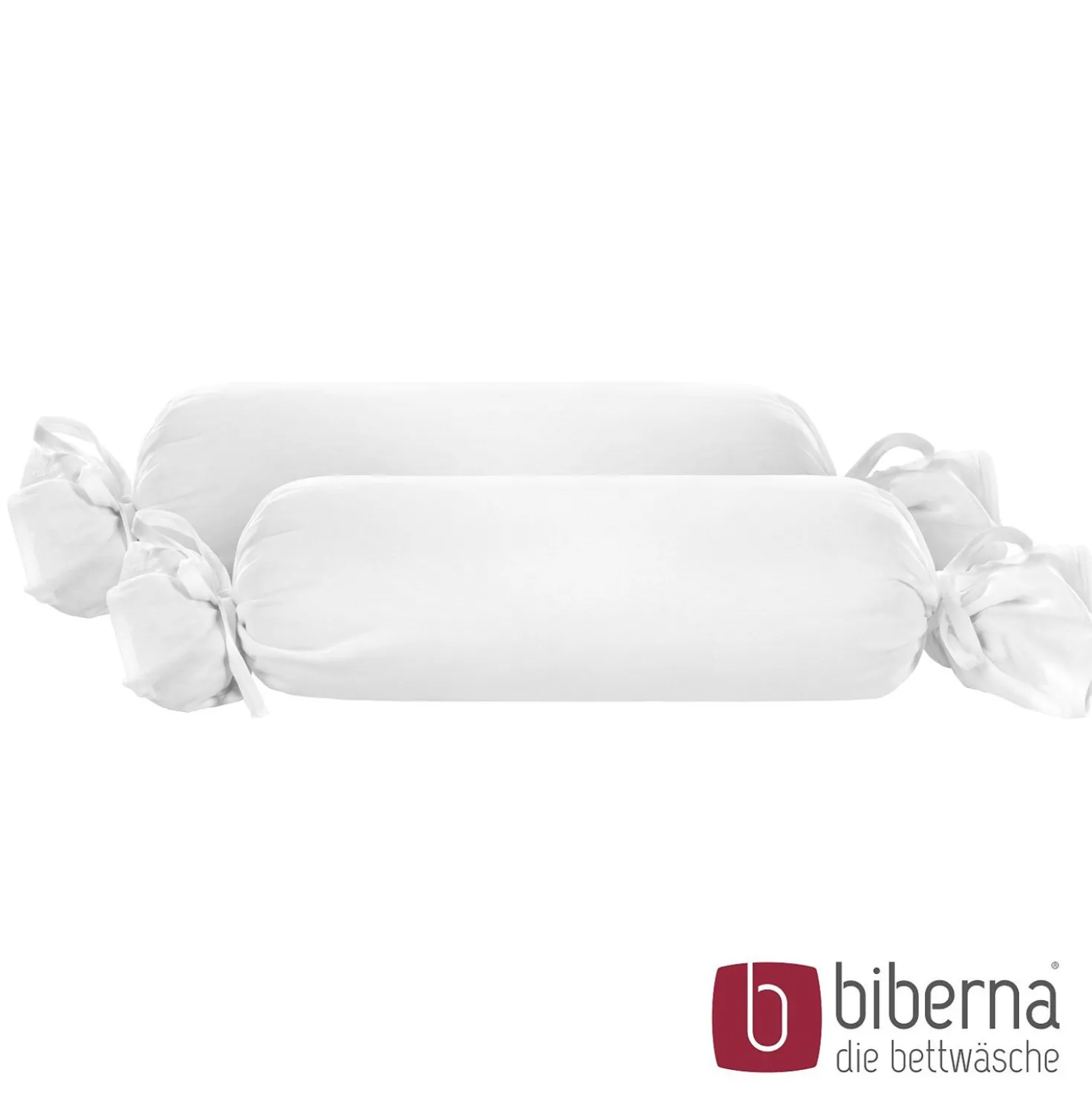 biberna Feinjersey-Nackenrollenbezug Doppelpack weiss, 2x 15x40 cm