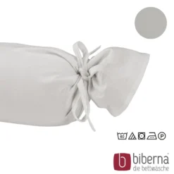 biberna Feinjersey-Nackenrollenbezug Doppelpack sturmgrau, 2x 15x40 cm