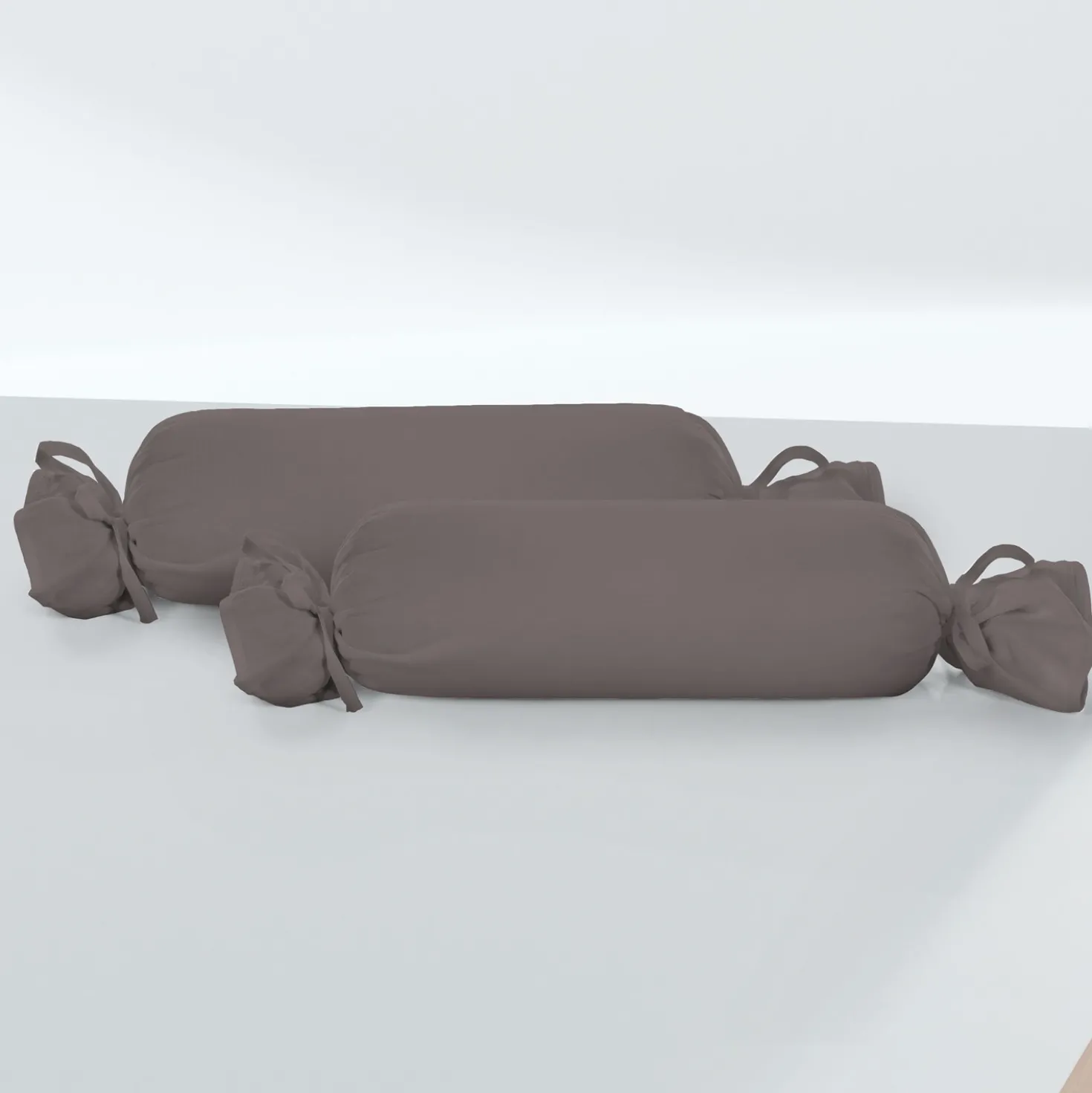 biberna Feinjersey-Nackenrollenbezug Doppelpack silber/grau, 2x 15x40 cm