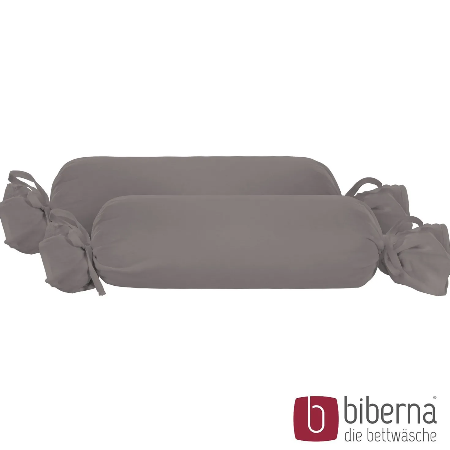 biberna Feinjersey-Nackenrollenbezug Doppelpack silber/grau, 2x 15x40 cm