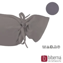 biberna Feinjersey-Nackenrollenbezug Doppelpack silber/grau, 2x 15x40 cm