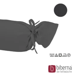 biberna Feinjersey-Nackenrollenbezug Doppelpack titanium, 2x 15x40 cm