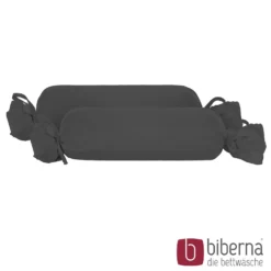 biberna Feinjersey-Nackenrollenbezug Doppelpack titanium, 2x 15x40 cm